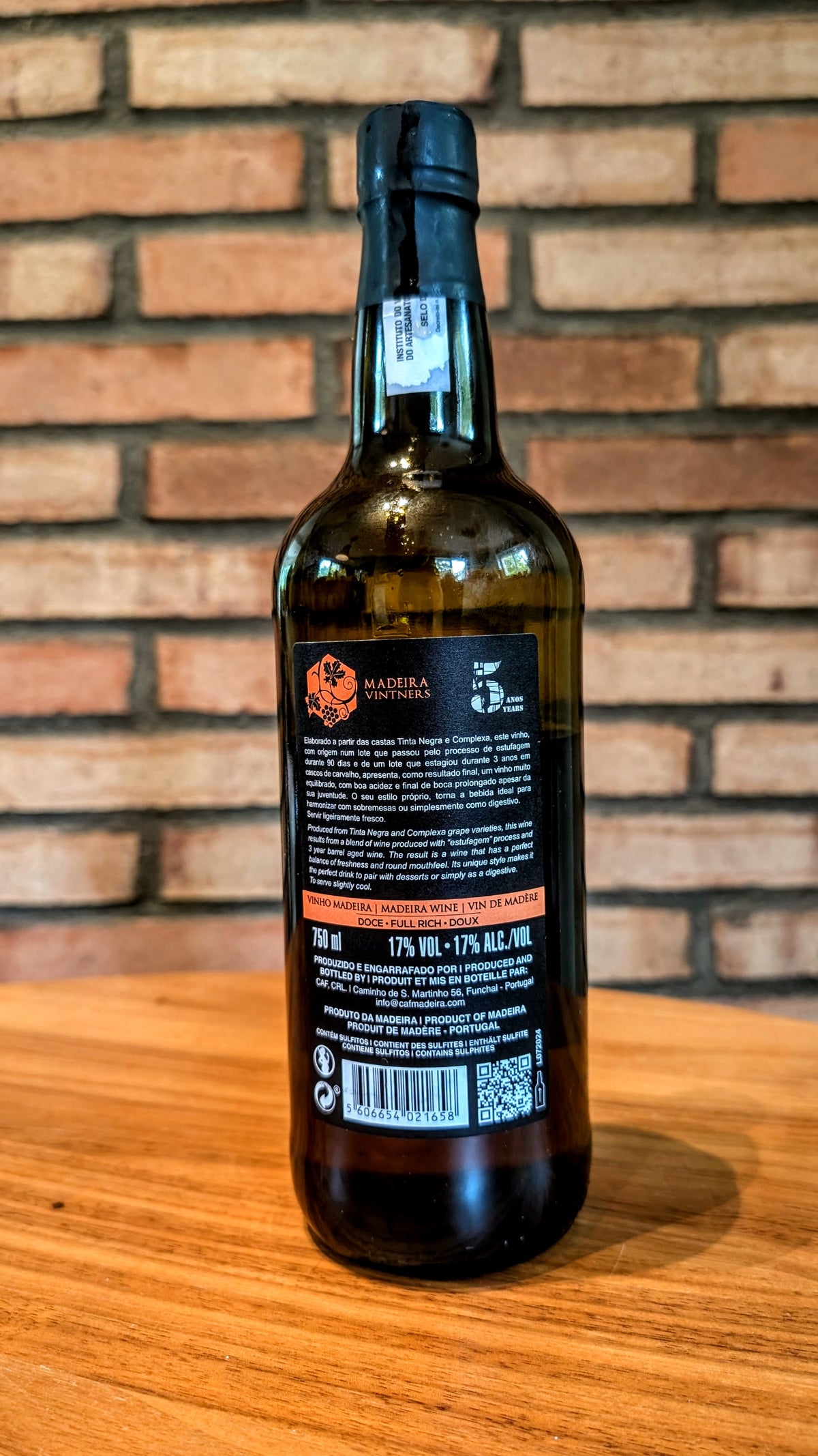 Vintners 5-Year-Old Sweet Madeira Wine Doce